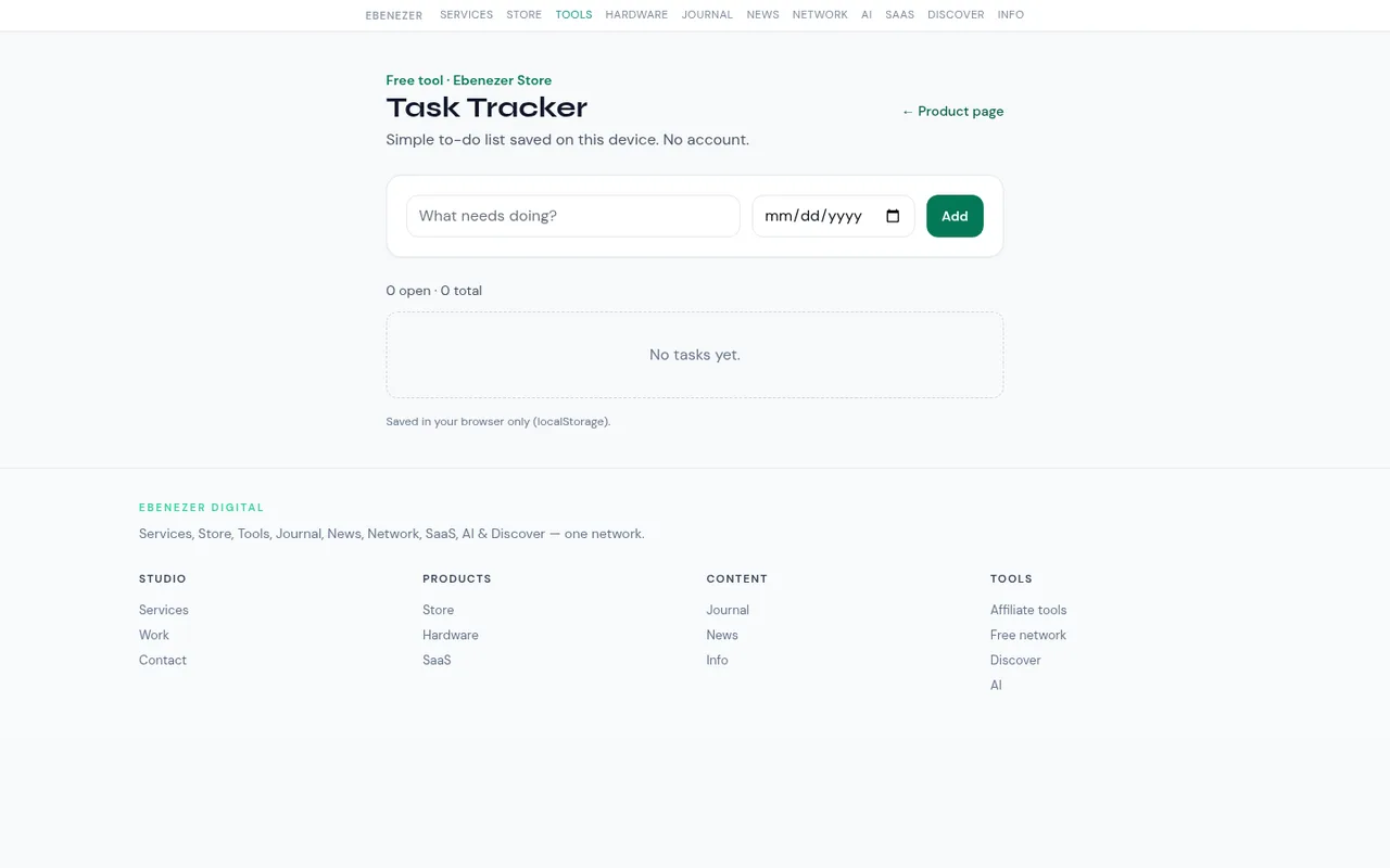 Task Tracker with an add-task form